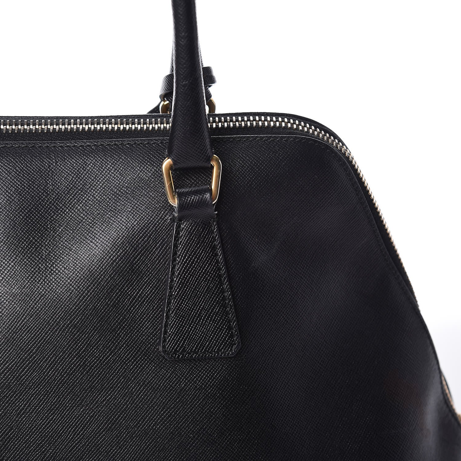 Prada Saffiano Top Handle Dome Satchel Black 13 of 18