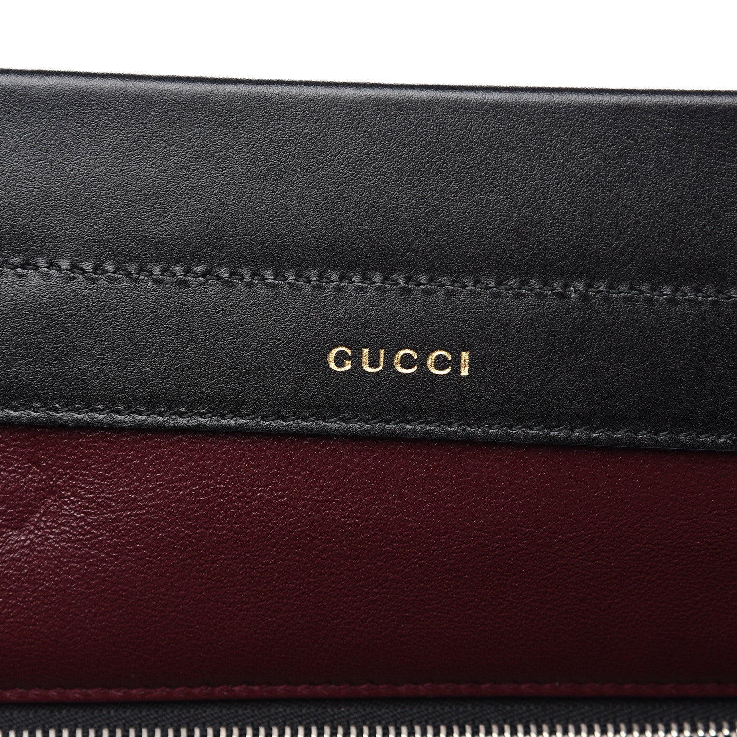 Gucci Smooth Calfskin Diagonal Striped Medium Zumi Top Handle Bag Black Beige 6 of 10