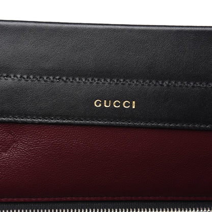 Gucci Smooth Calfskin Diagonal Striped Medium Zumi Top Handle Bag Black Beige 6 of 10