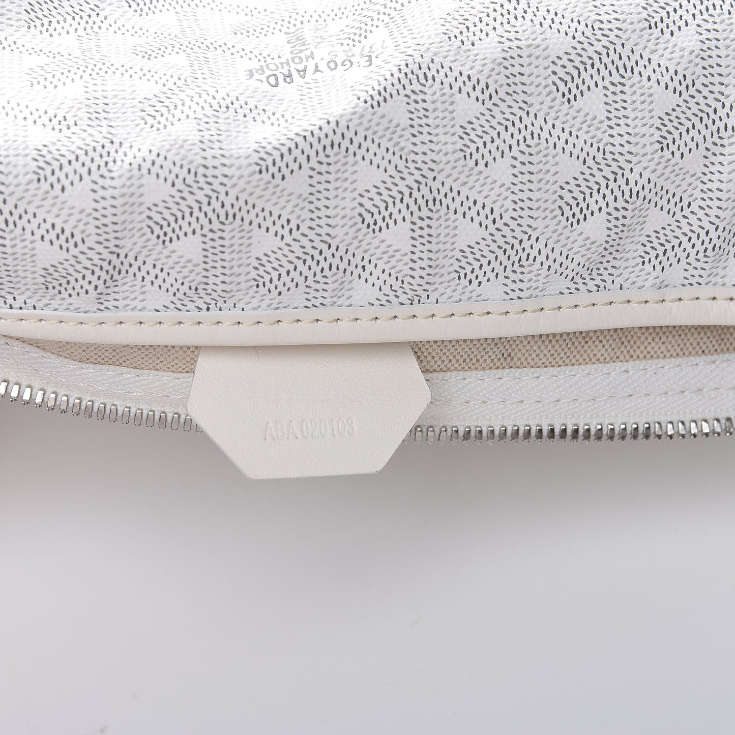 Goyardine Fidji Zip Hobo White