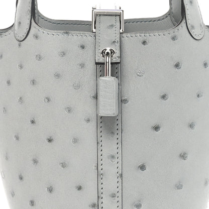 Hermes Ostrich Micro Picotin Lock Bleu Glacier 8 of 11
