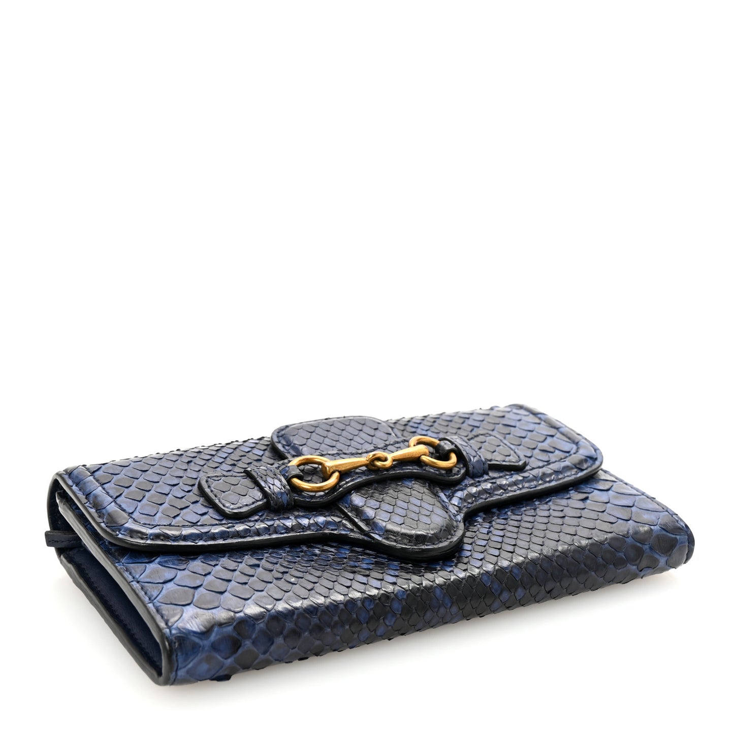 Snakeskin Horsebit 1955 Continental Wallet Blue