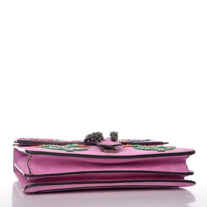 Gucci Suede Cudu Embroidered Medium Dionysus Shoulder Bag Candy Mousse Multicolor 5 of 14