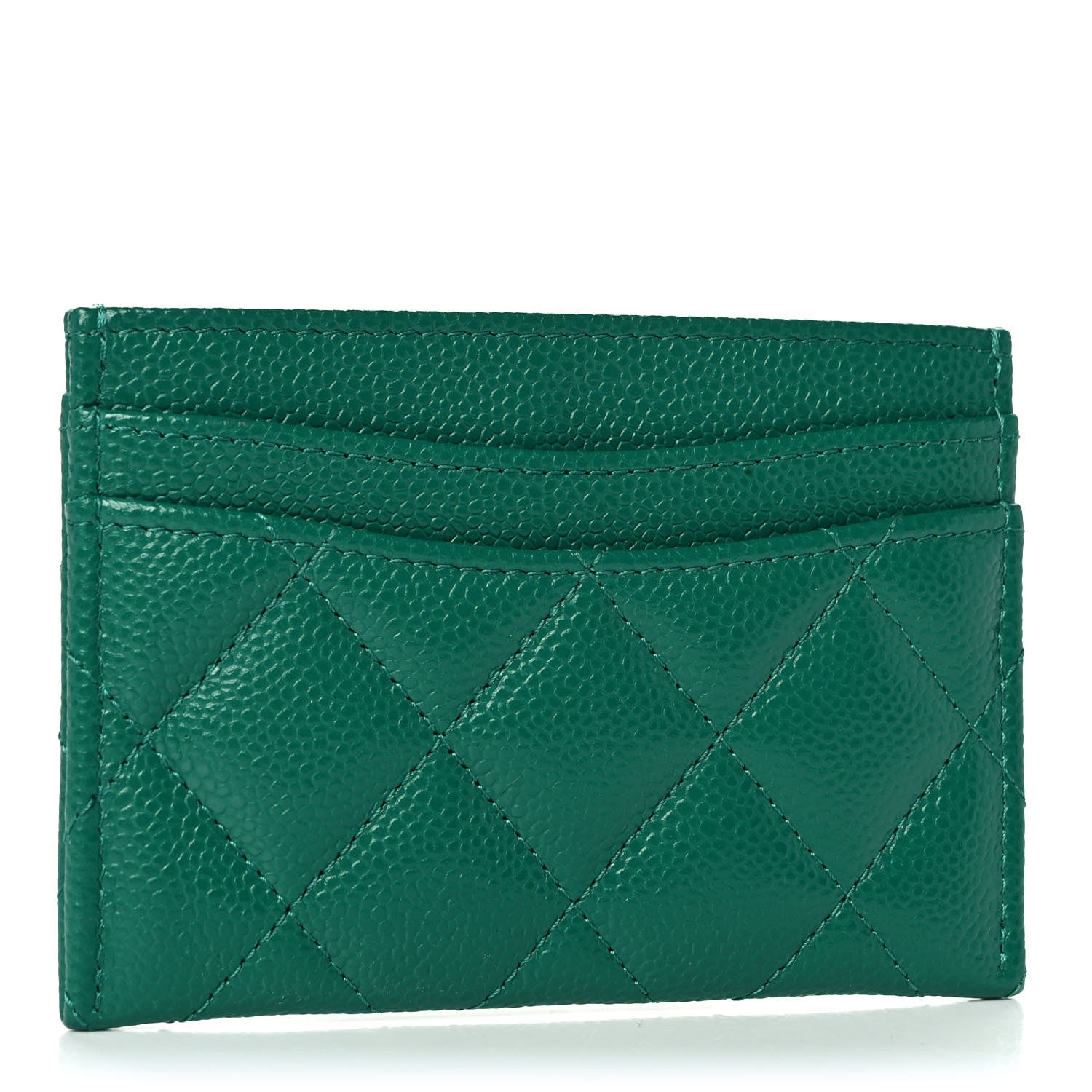 Chanel Caviar Quilted Card Holder Green 3 of 8