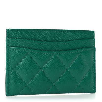 Chanel Caviar Quilted Card Holder Green 3 of 8