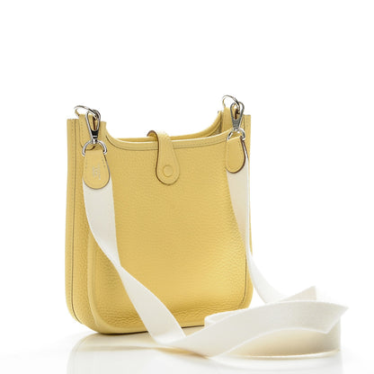 Hermes Taurillon Clemence Amazone Evelyne TPM Jaune Poussin Craie 3 of 7