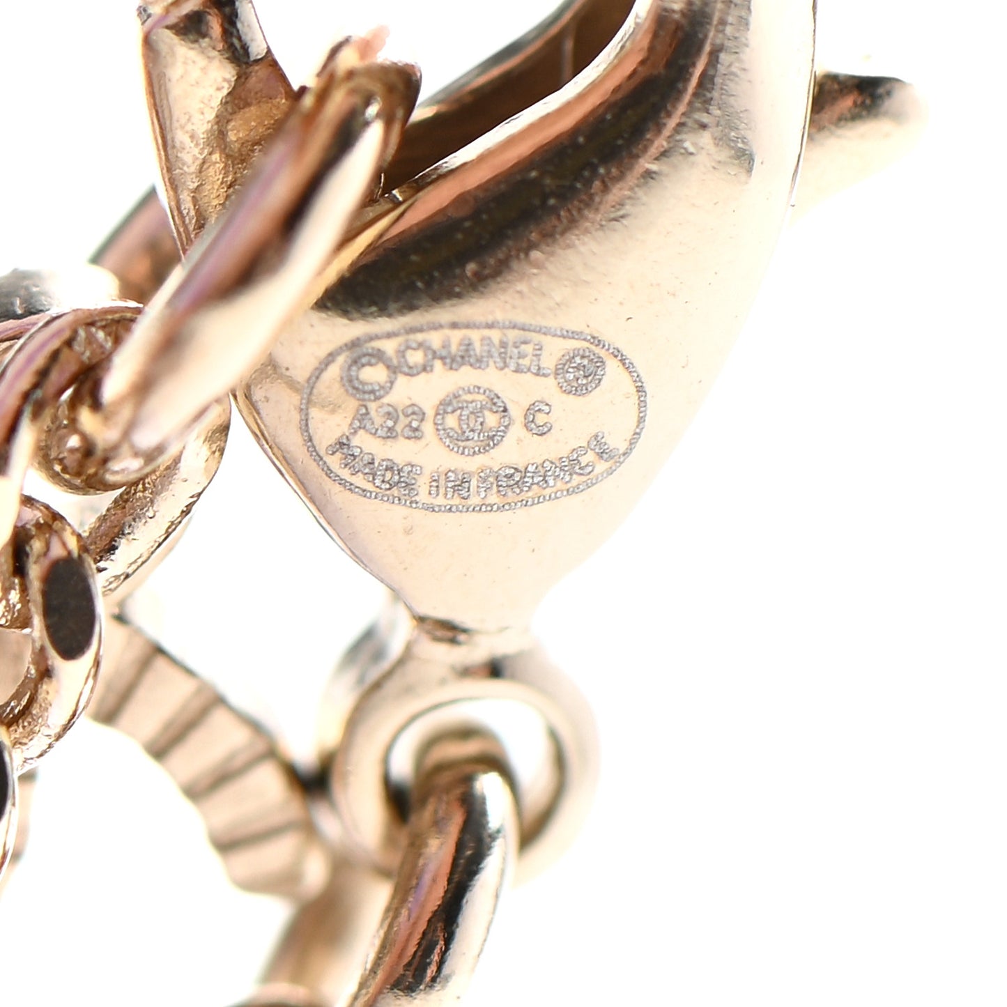 Crystal CC Chain Necklace Gold