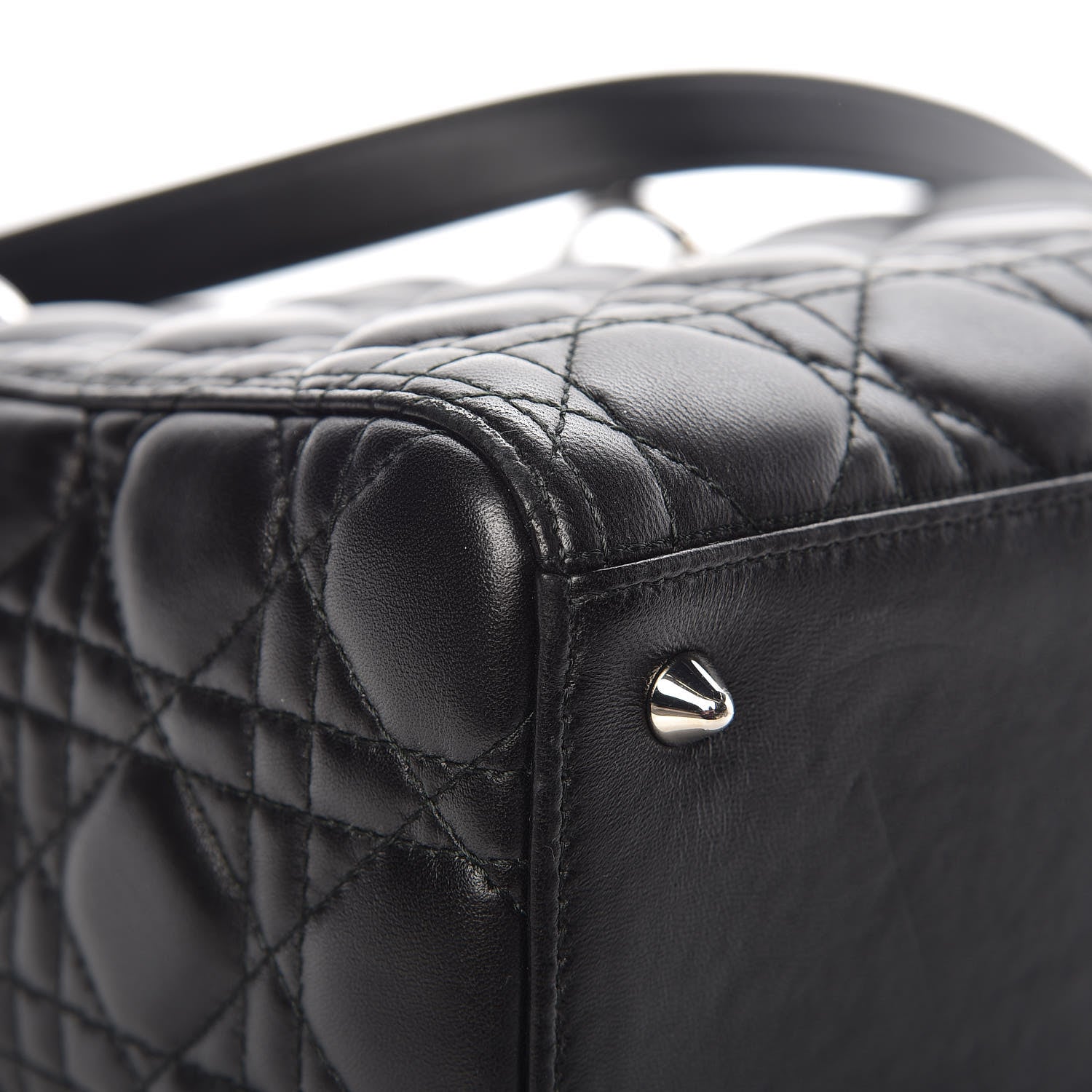 Christian Dior Lambskin Cannage Medium Lady Dior Black 13 of 14