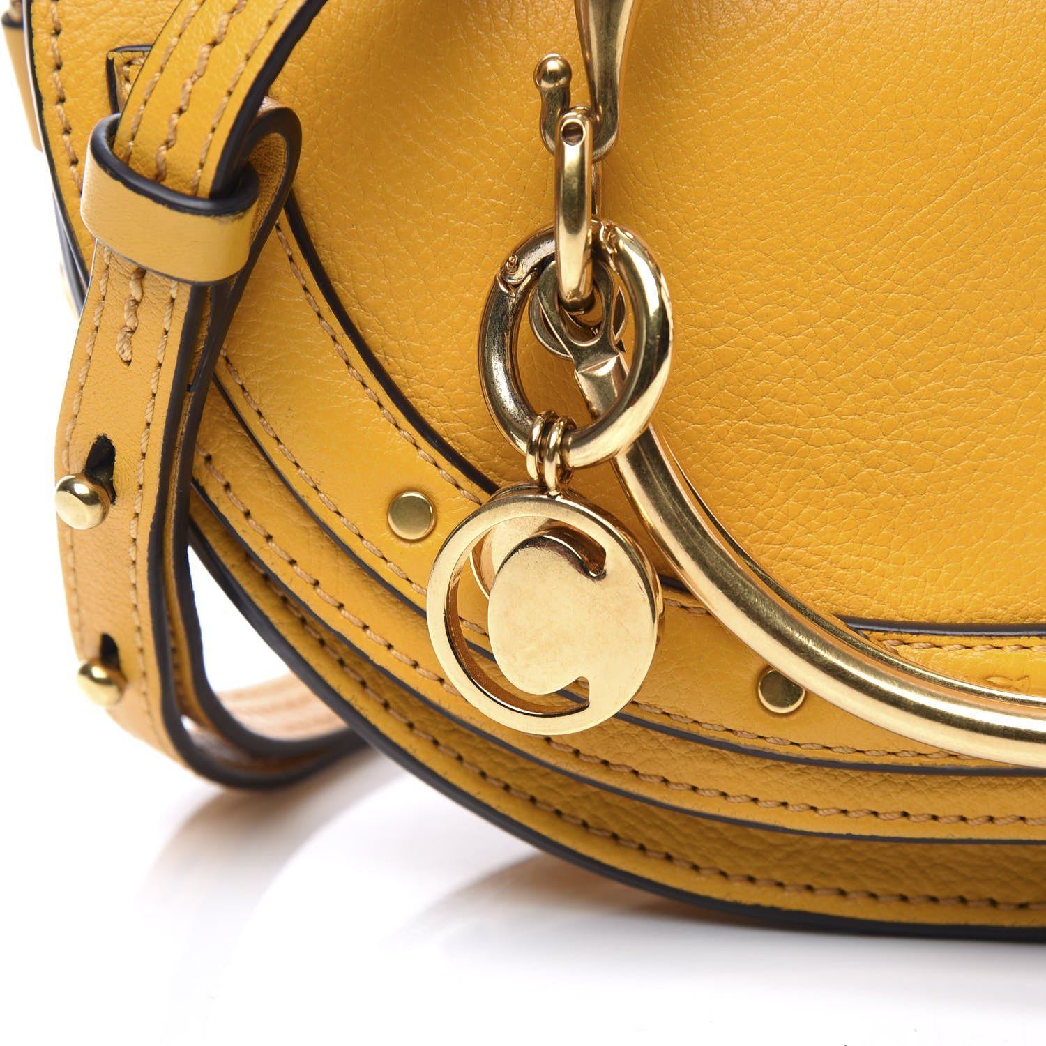 Chloe Calfskin Small Nile Bracelet Minaudiere Bag Dark Ochre 11 of 12