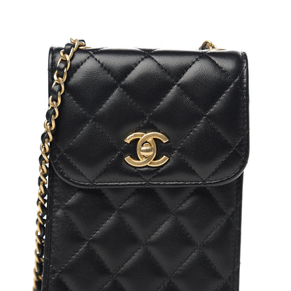 Chanel Lambskin Quilted Vertical Pearl Crush Flap With Chain Black 11 of 12