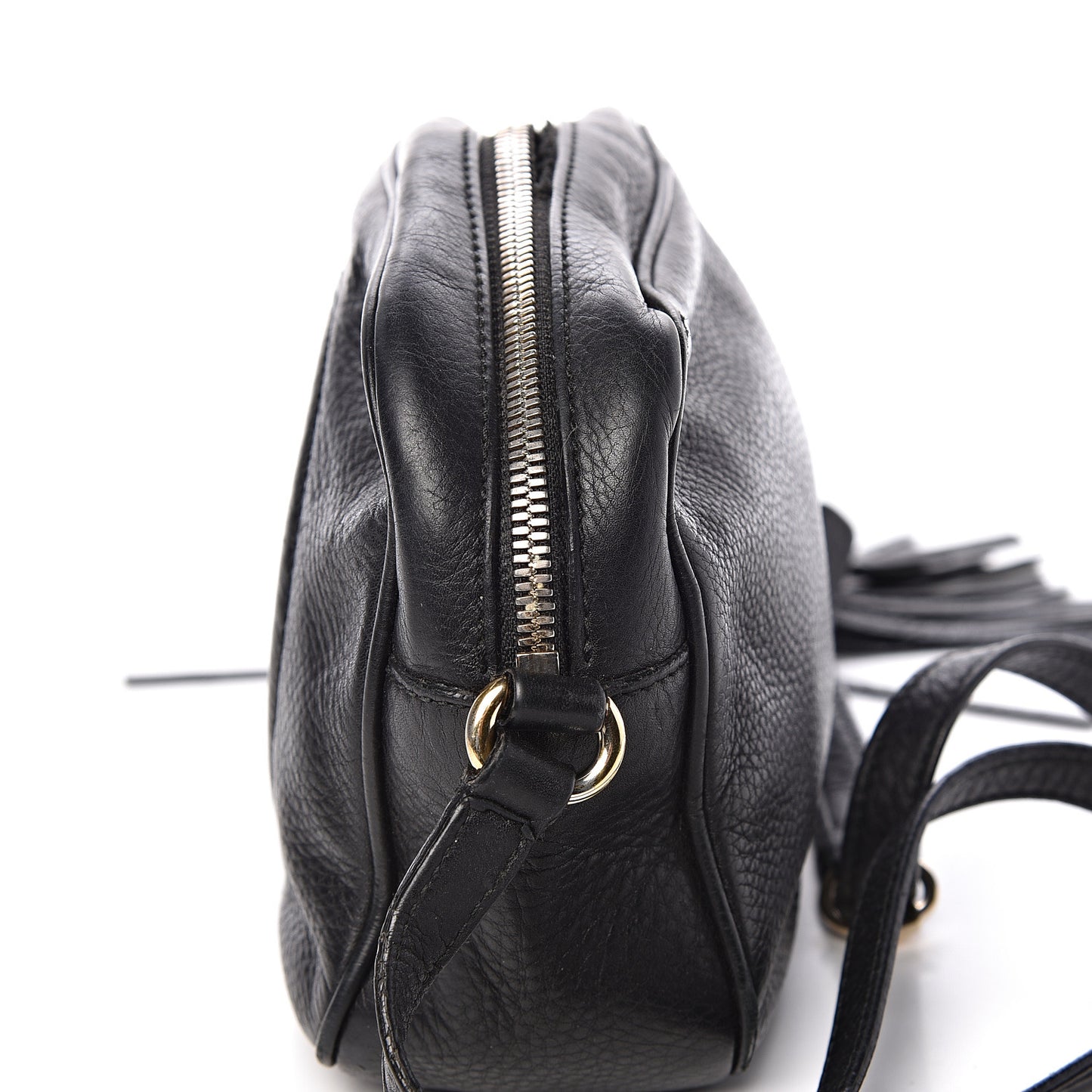 Pebbled Calfskin Small Soho Disco Bag Black