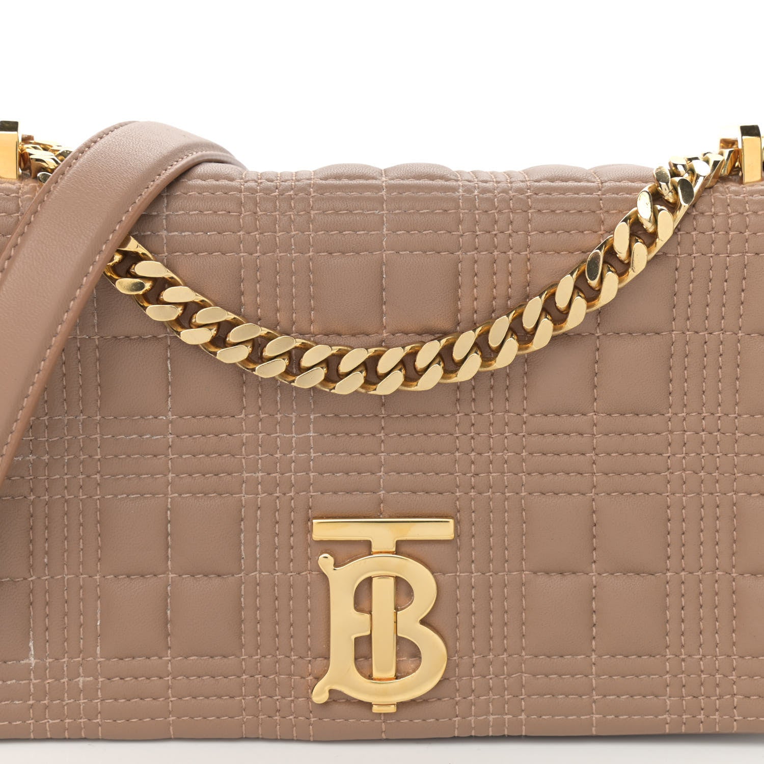 Burberry Lambskin Quilted Small Lola Bag Camel 8 of 12