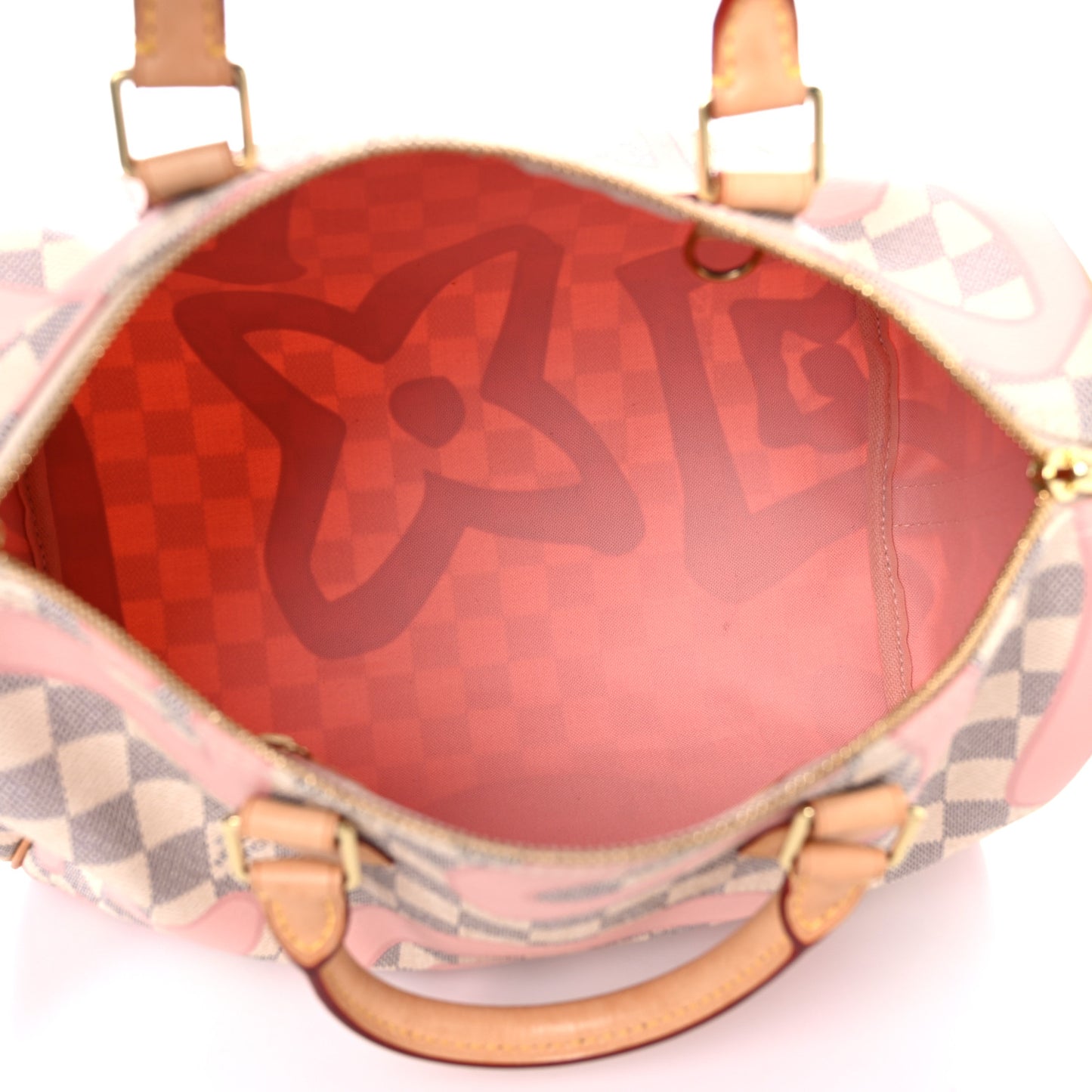 Damier Azur Tahitienne Speedy Bandouliere 30 Rose Ballerine