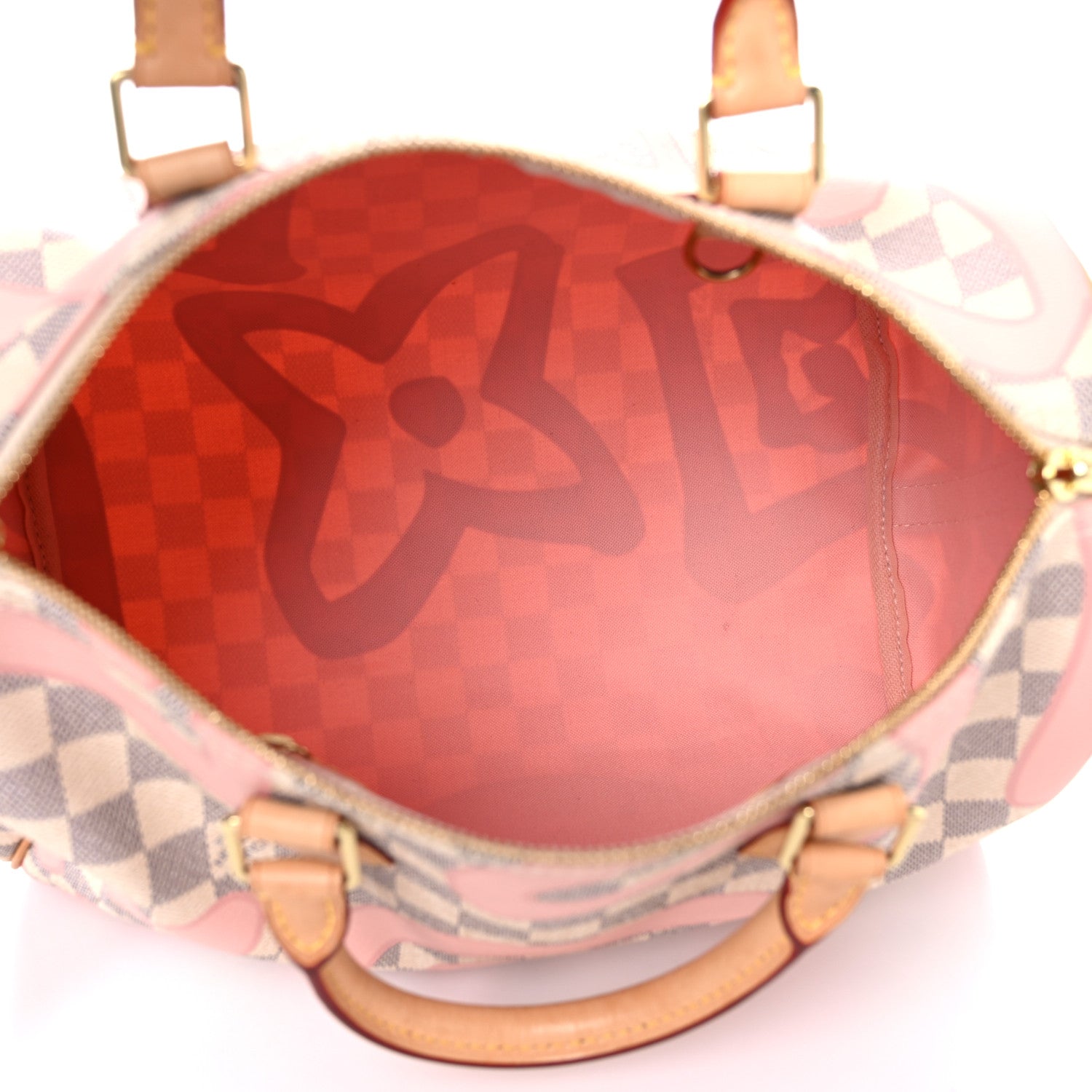 Louis Vuitton Damier Azur Tahitienne Speedy Bandouliere 30 Rose Ballerine 5 of 31