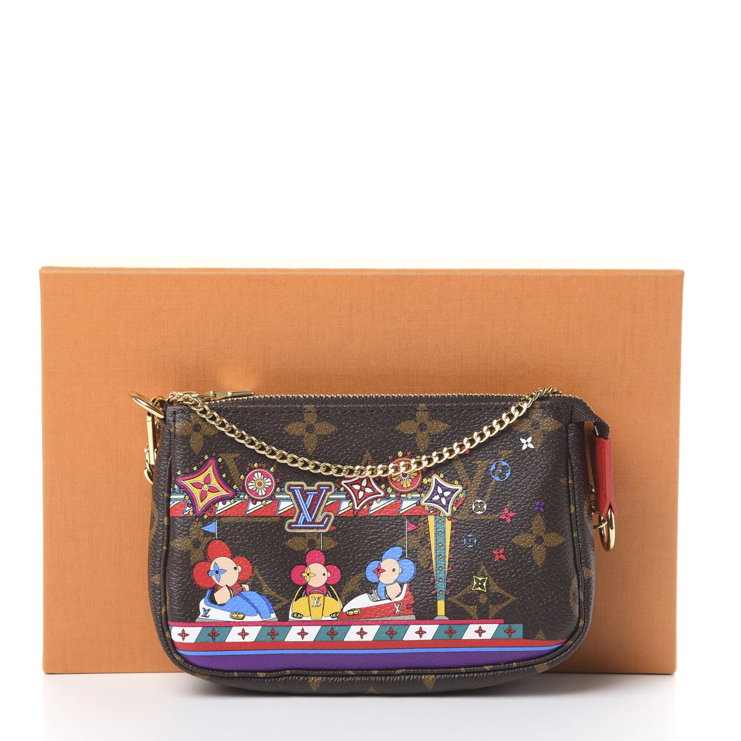 Monogram 2020 Christmas Animation Bumper Cars Mini Pochette Accessories Coquelicot