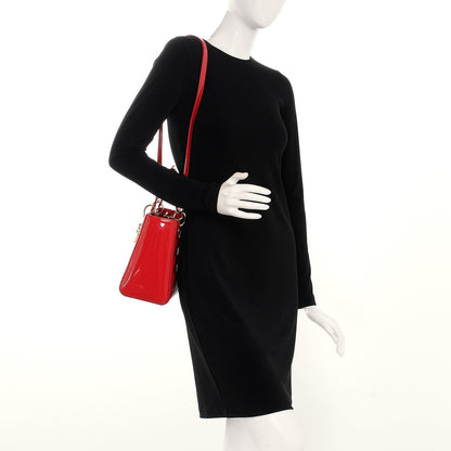 Christian Dior Patent Cannage Medium Lady Dior Red 2 of 20