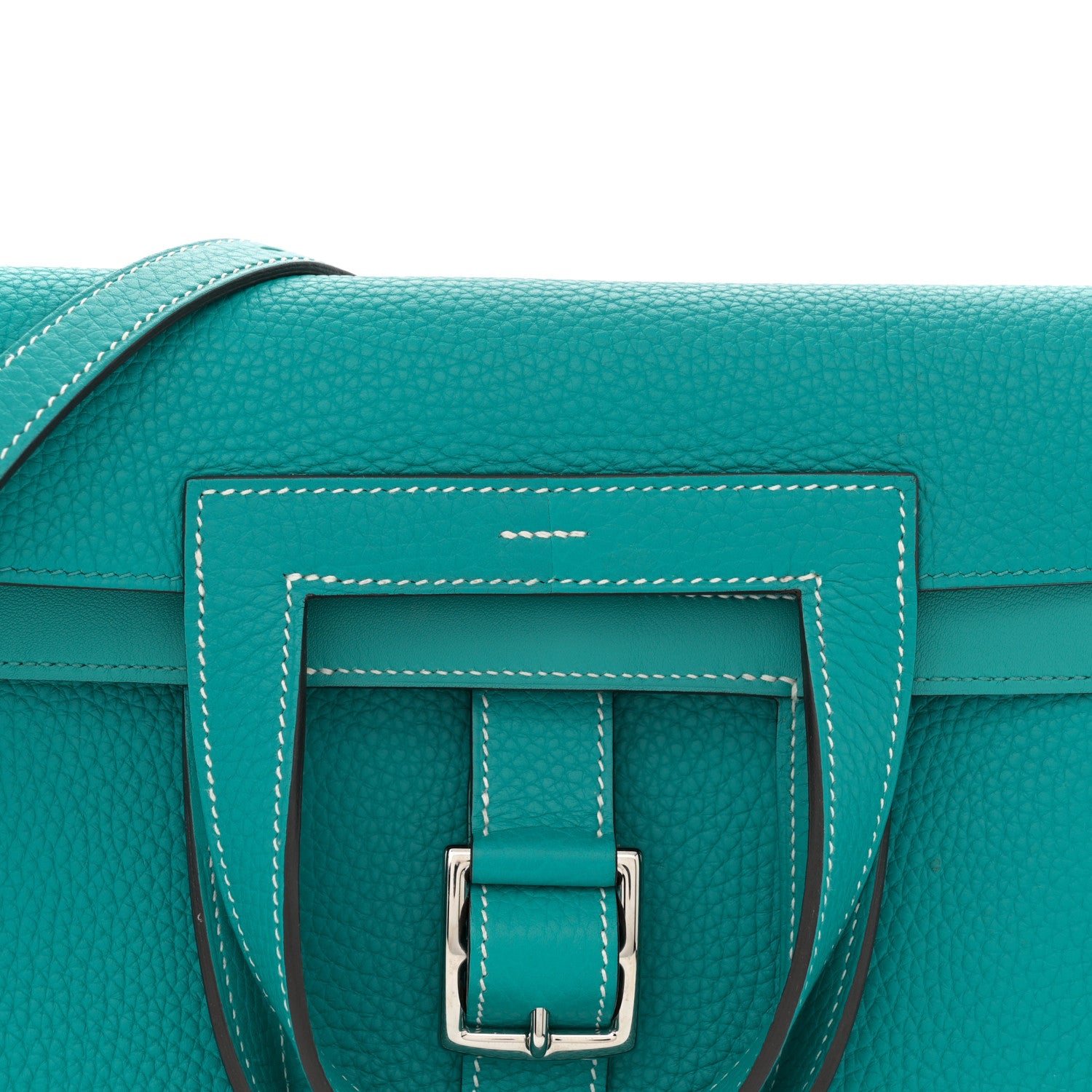 Hermes Taurillon Clemence Halzan 31 GM Vert Verone 7 of 10