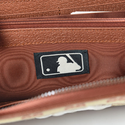 Gucci X MLB GG Monogram NY Yankees Zip Around Wallet Beige Ruggine Ivory 7 of 8
