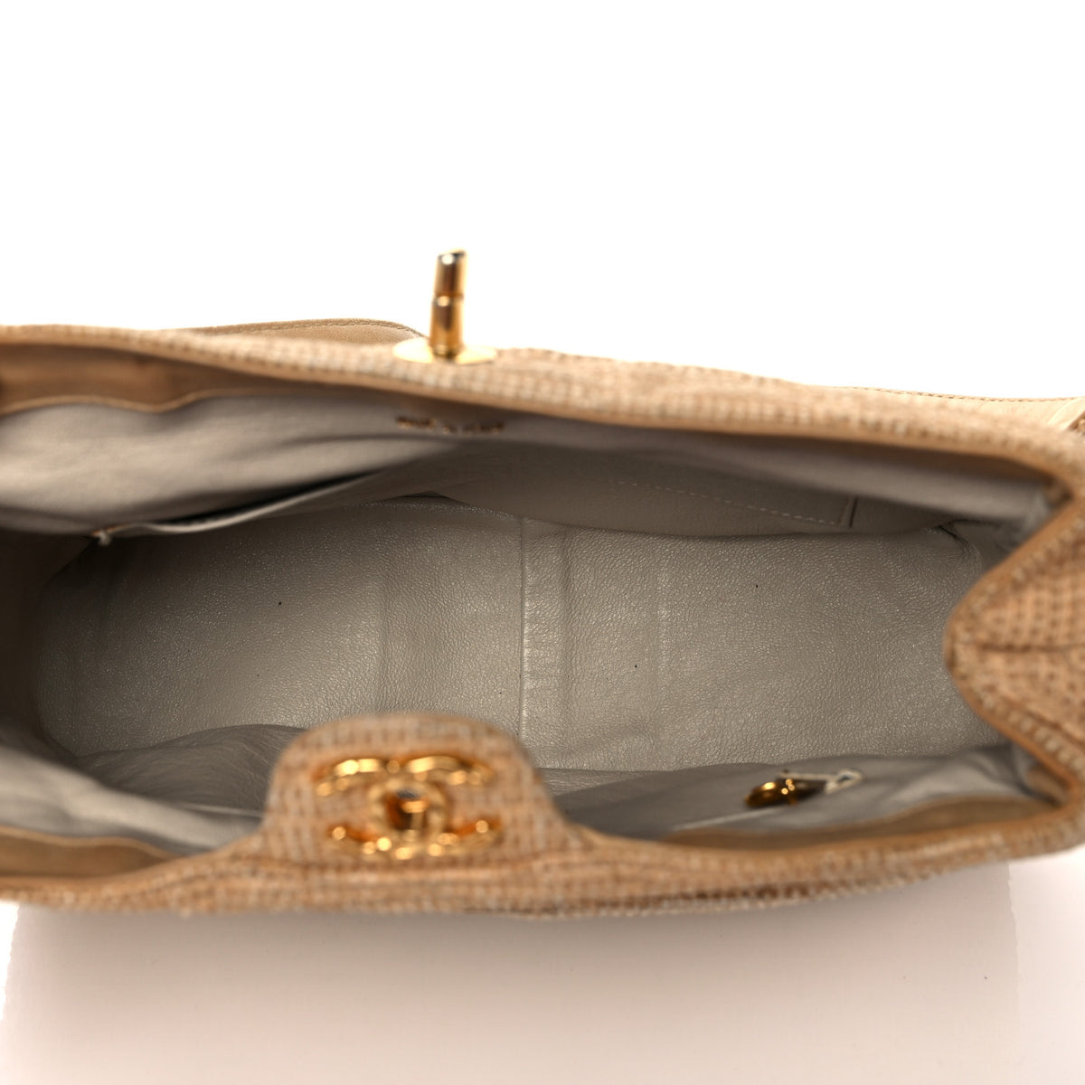 Chanel Straw Raffia Shoulder Bag Beige 9 of 15