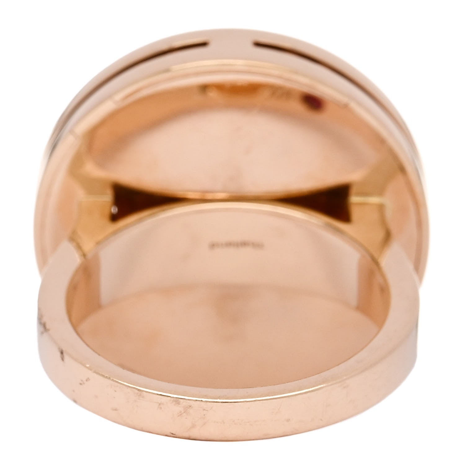 Roberto Coin 18K Rose Gold Diamond Sapphire Mother of Pearl Verona Rainbow Disc Ring 53 6.5 4 of 8