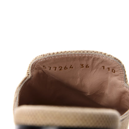 Gucci Canvas Vintage Charlotte Web Princetown Slippers 36 Sand Cuir 10 of 10