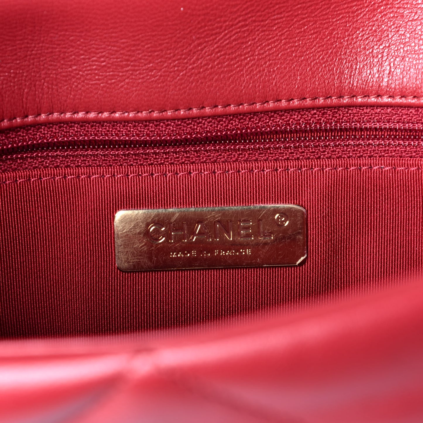 Lambskin Quilted Large Chanel 19 Flap Dark Pink