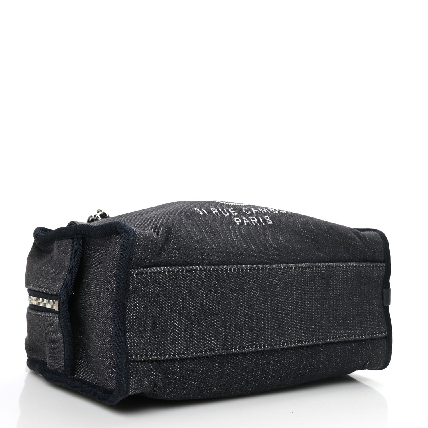 Chanel Denim Deauville Bowling Bag Dark Blue 3 of 8
