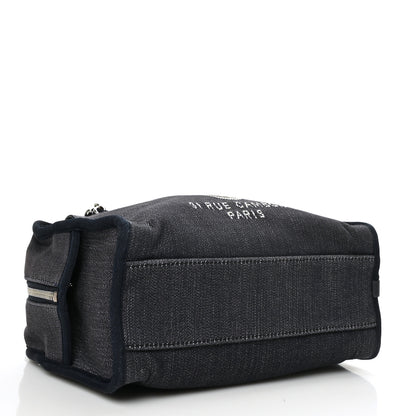 Chanel Denim Deauville Bowling Bag Dark Blue 3 of 8