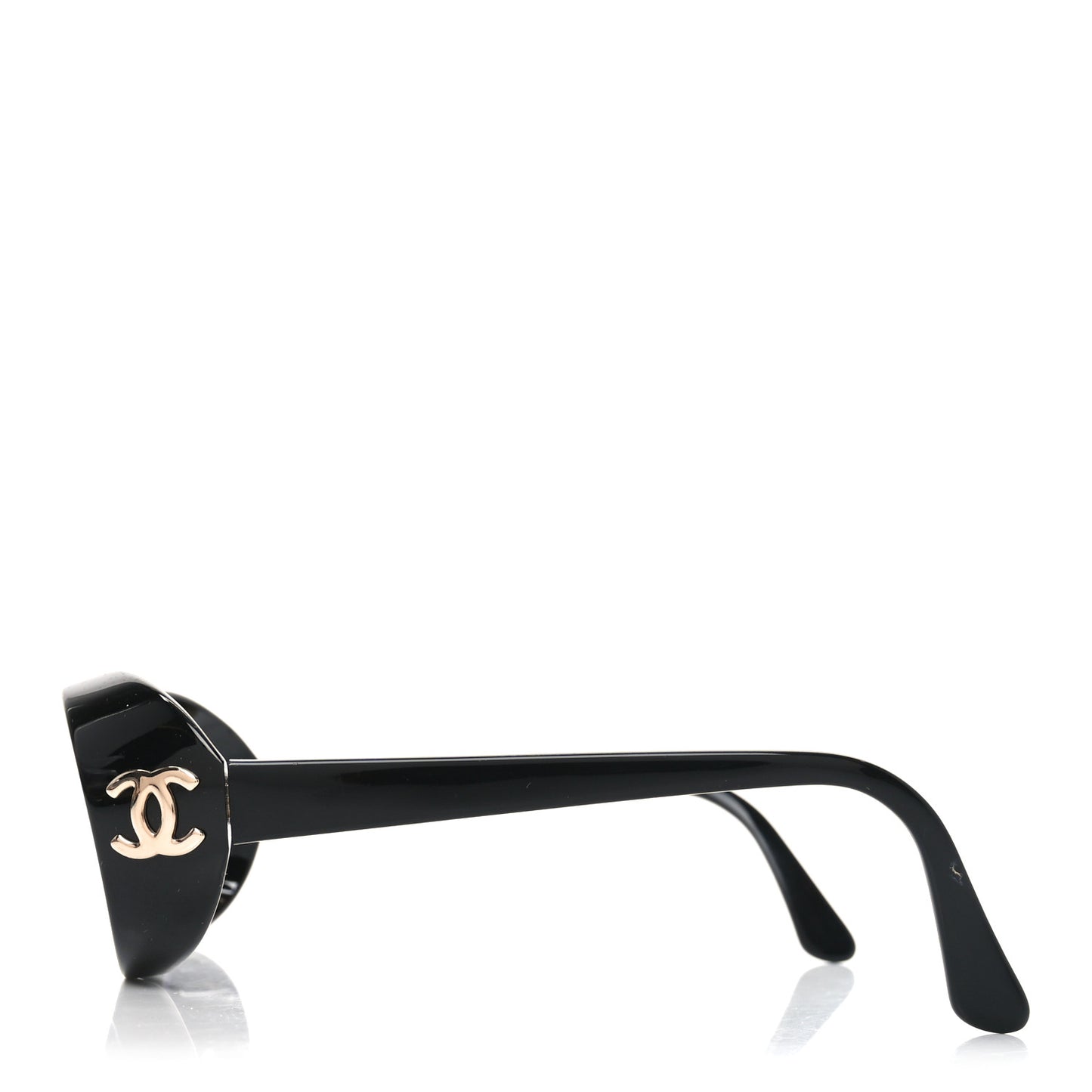 Acetate CC Logo Round Sunglasses 05976 Black