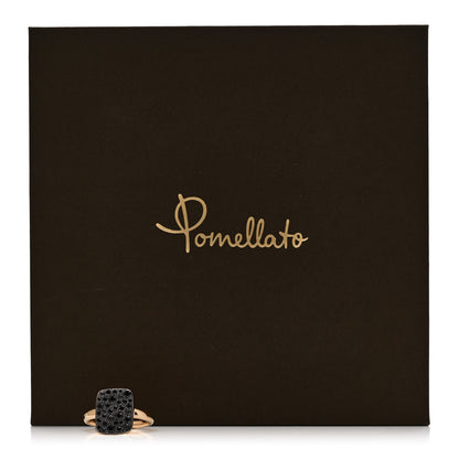 Pomellato 18K Rose Gold Black Diamond Sabbia Rectangular Ring 54 7 6 of 6