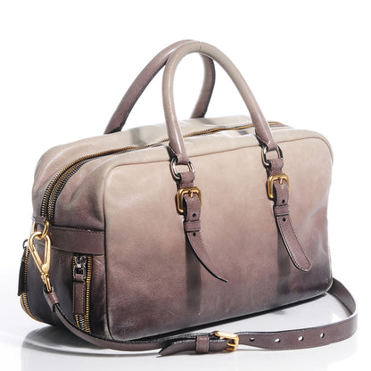 Prada Glace Calf Zippers Bauletto Ardesia Talco 6 of 13