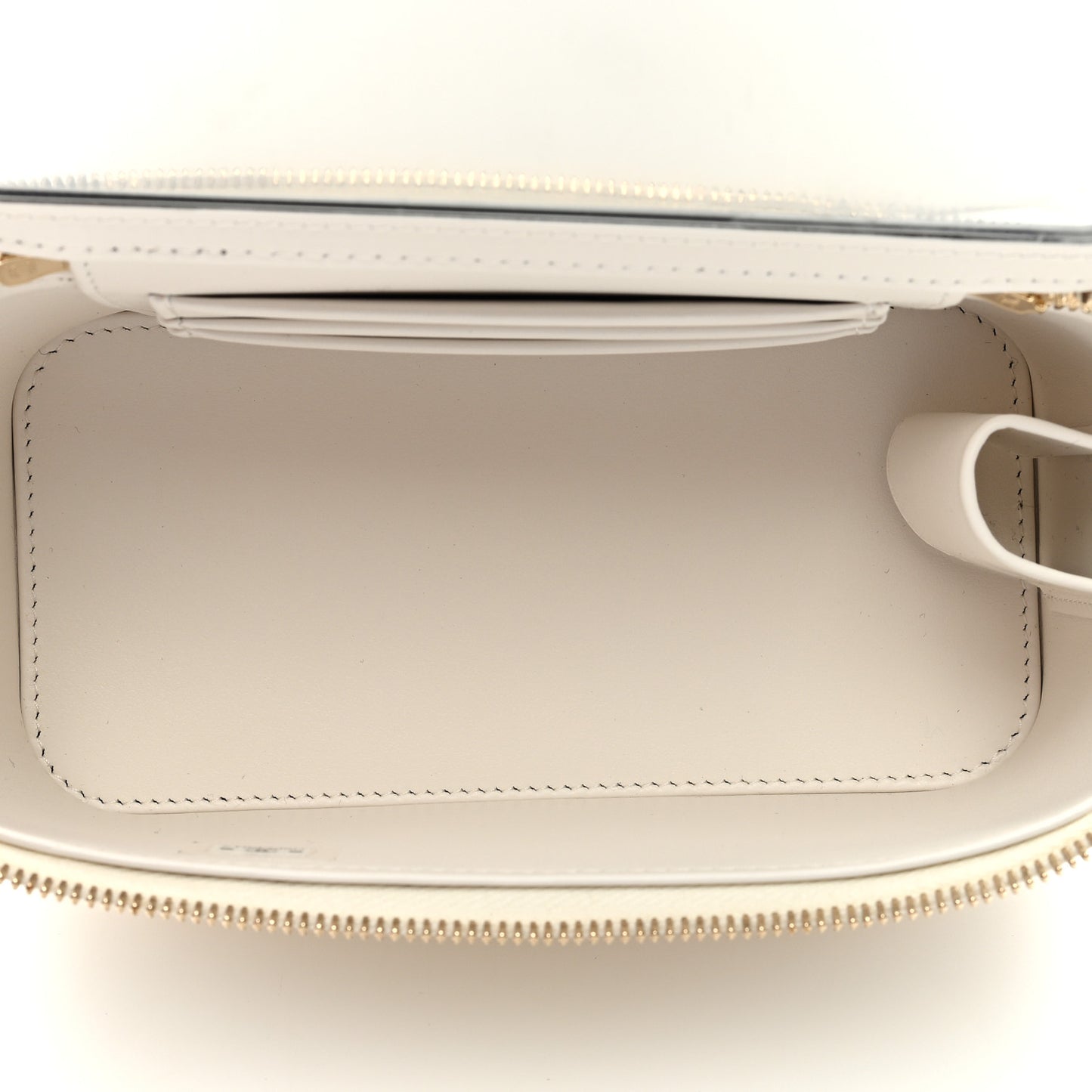 Caviar Quilted Small Vanity Case With Chain White