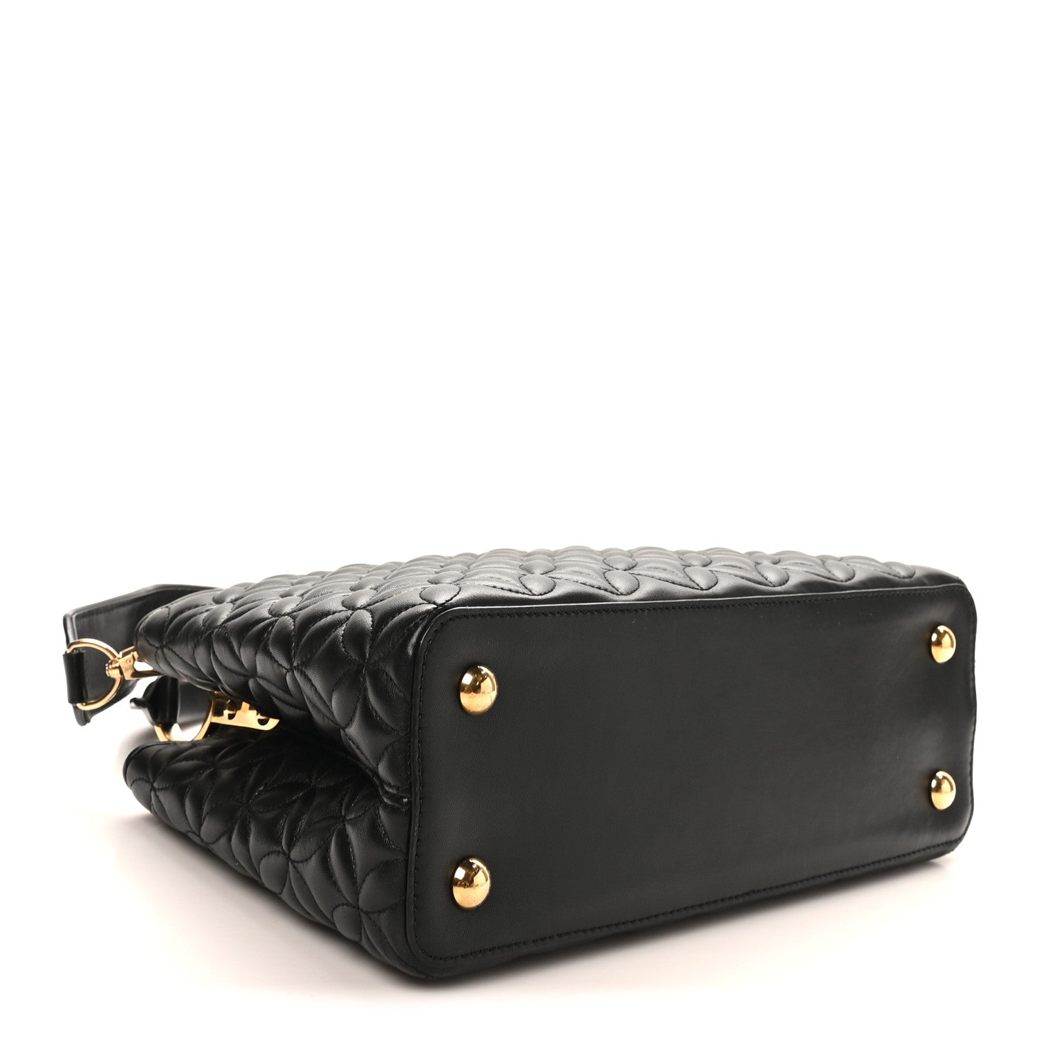 Louis Vuitton Lambskin Quilted Flower Capucines PM Black 4 of 9