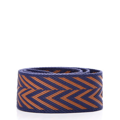 Hermes Toile Swift 50mm Sangle ZigZag Shoulder Strap Bleu Encre Gold 2 of 4