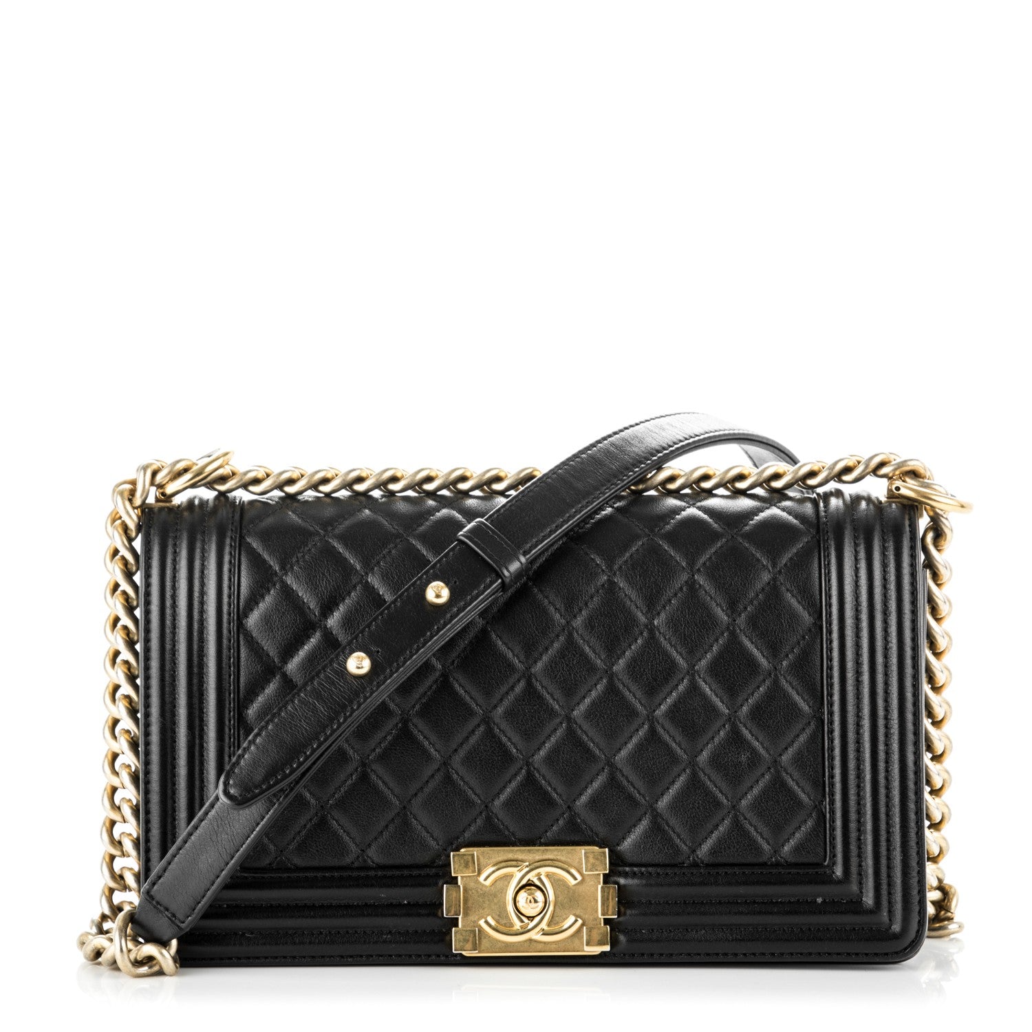 Chanel Calfskin Quilted Medium Boy Flap Black 1 of 8