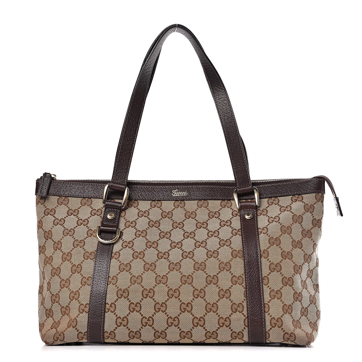 Monogram Medium Abbey Tote Dark Brown