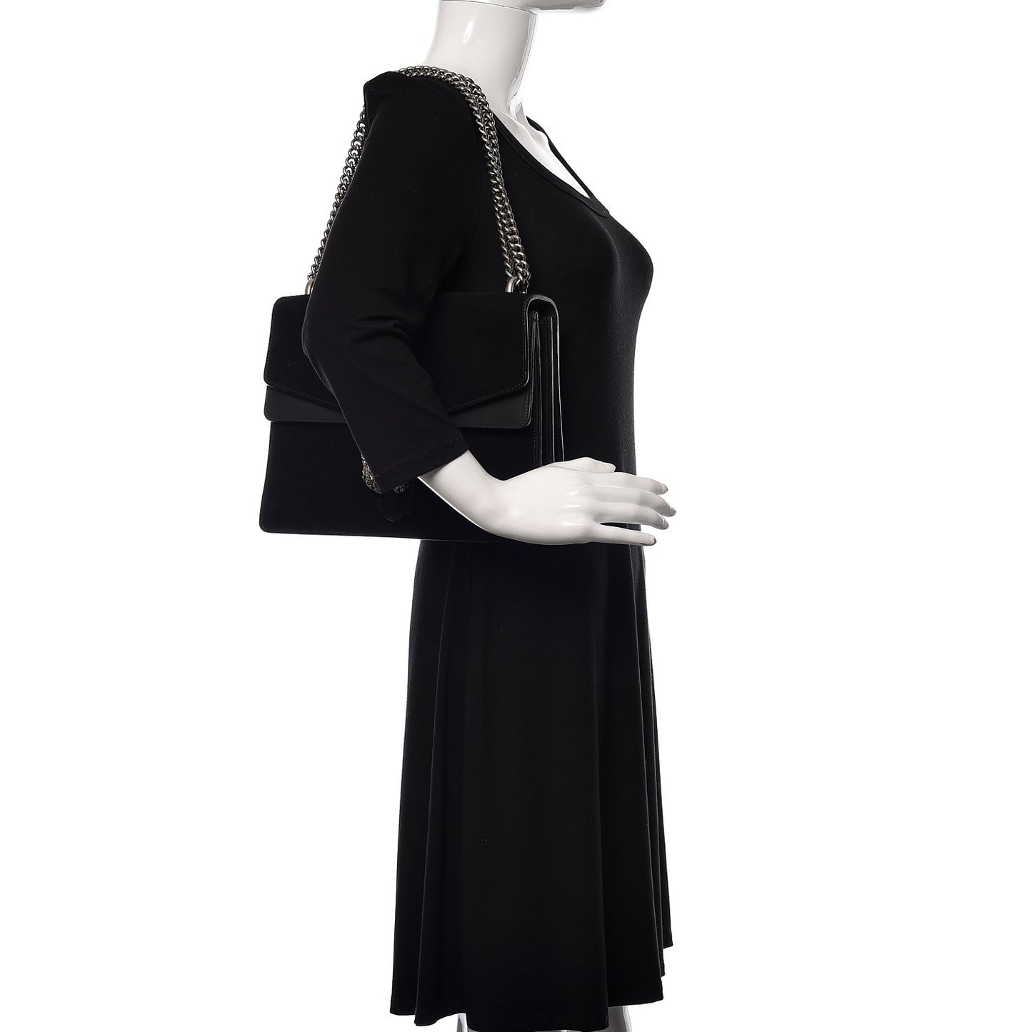 Suede Medium Dionysus Shoulder Bag Black