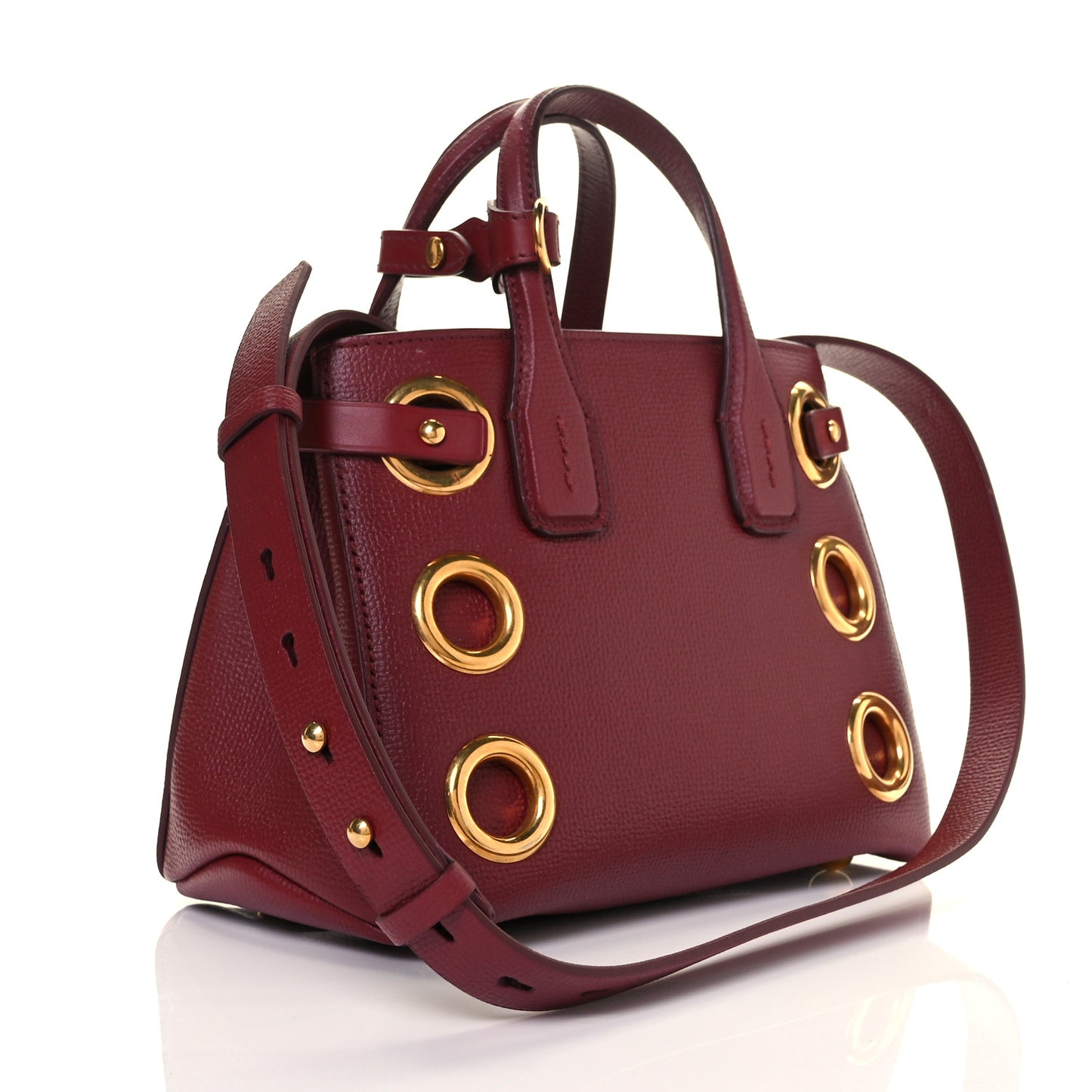 Grainy Calfskin House Check Grommet Baby Banner Tote Crimson
