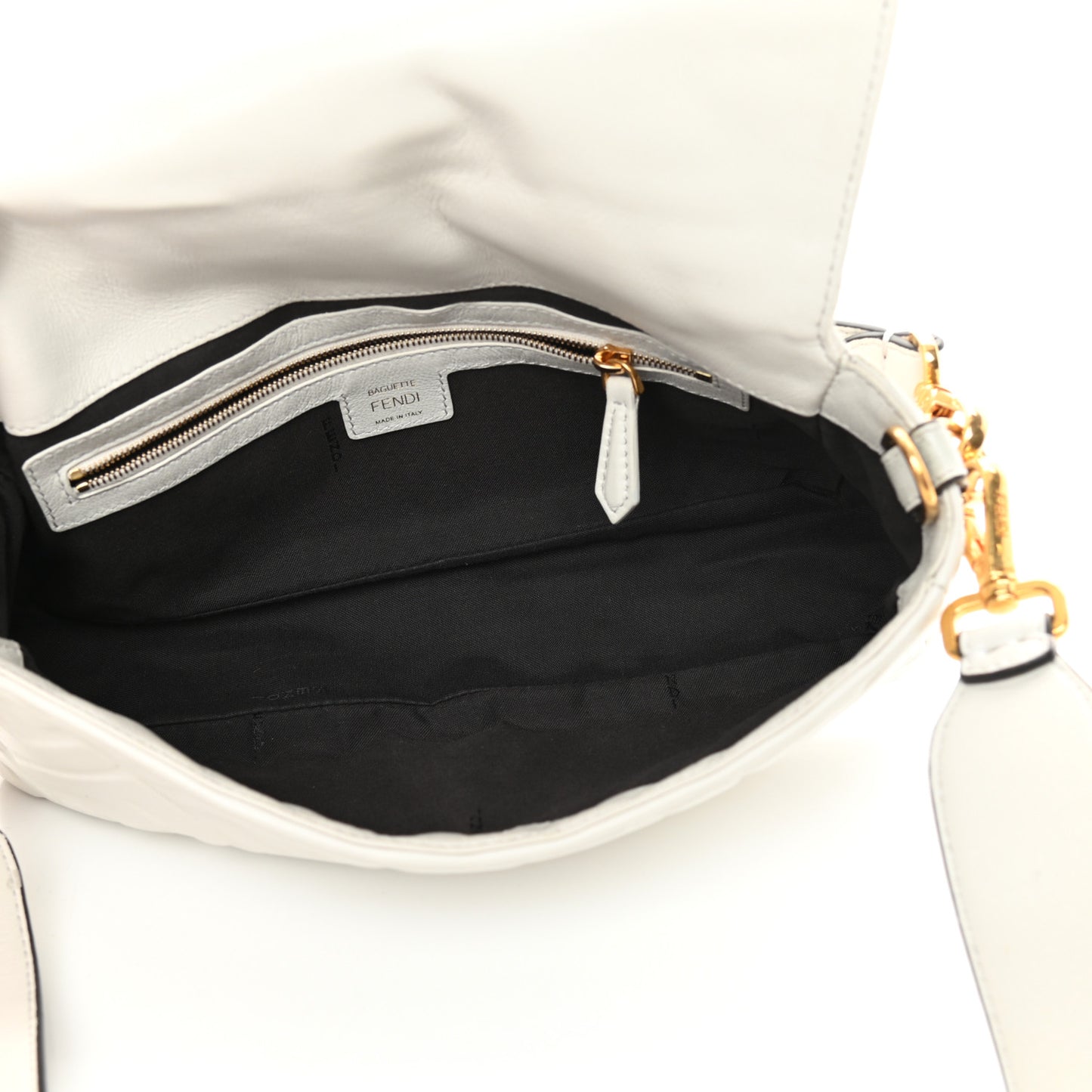 Nappa FF 1974 Embossed Baguette White