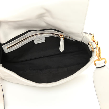 Fendi Nappa FF 1974 Embossed Baguette White 5 of 18