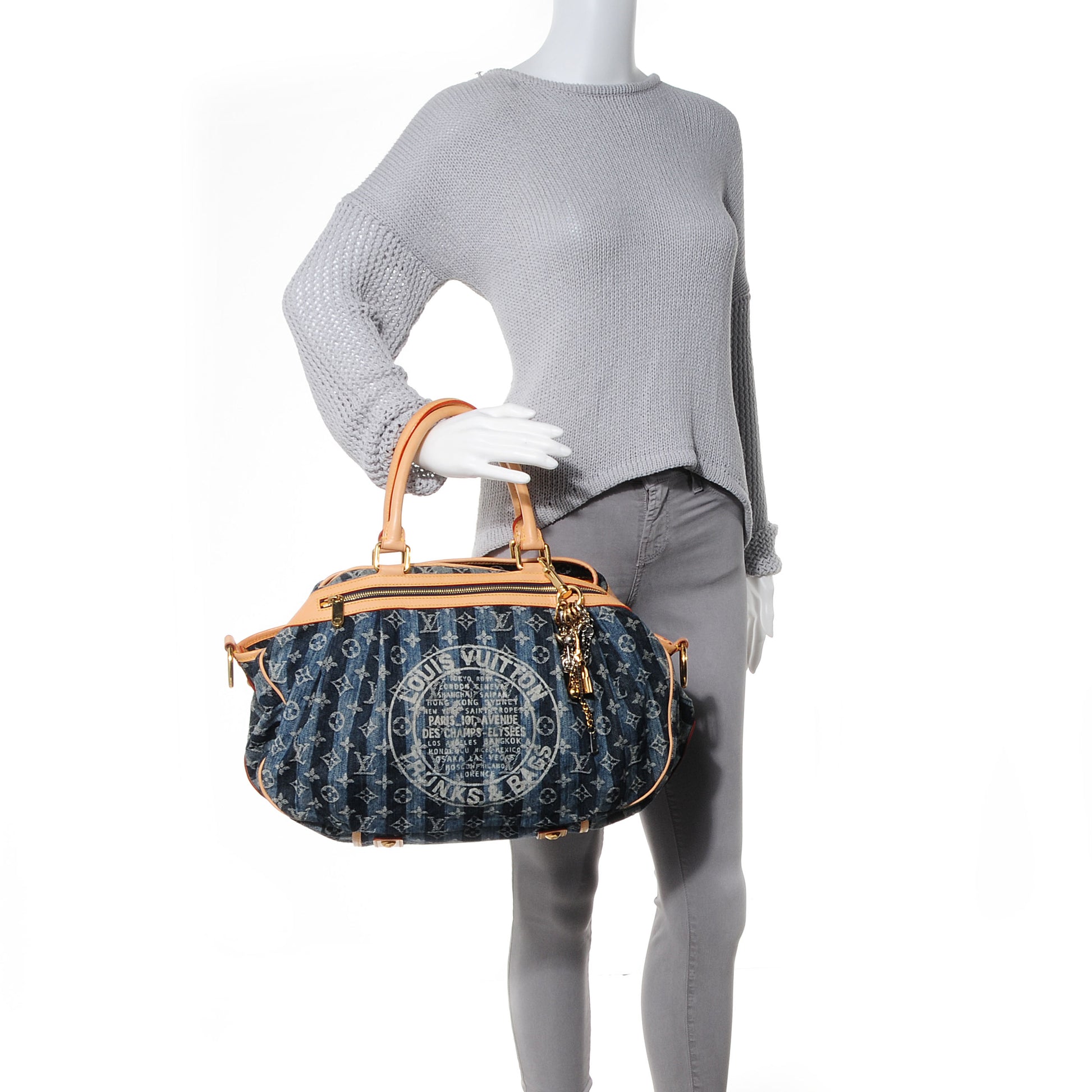 Louis Vuitton Denim Raye Cabas GM 2 of 8