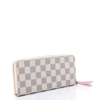 Louis Vuitton Damier Azur Clemence Wallet Rose Ballerine 2 of 9
