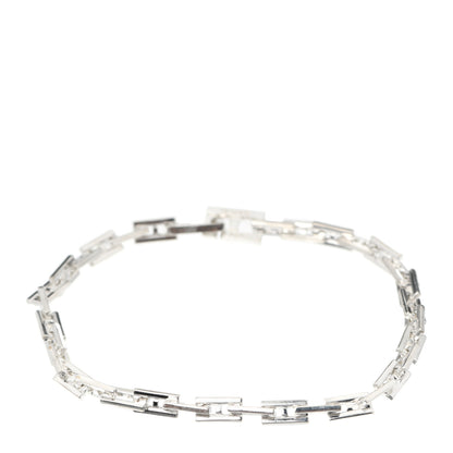 Hermes Sterling Silver H Logo Hercules Link Bracelet 1 of 5