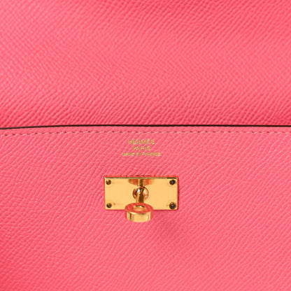 Hermes Epsom Kelly Longue Wallet Rose Azalee 6 of 10