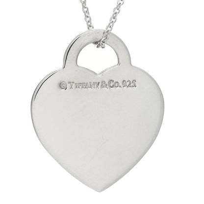 Tiffany Sterling Silver Notes I Love You Heart Pendant Necklace 5 of 5
