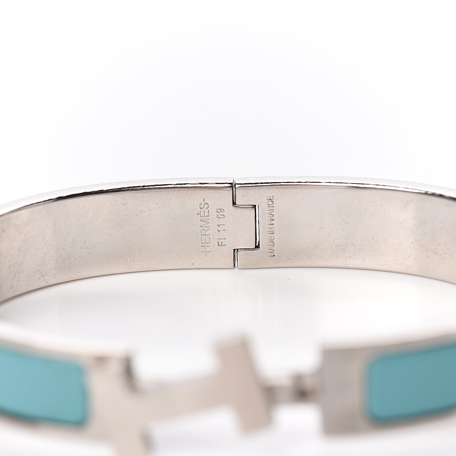 Hermes Matte Enamel Narrow Clic Clac HH Bracelet GM Lagon 4 of 5
