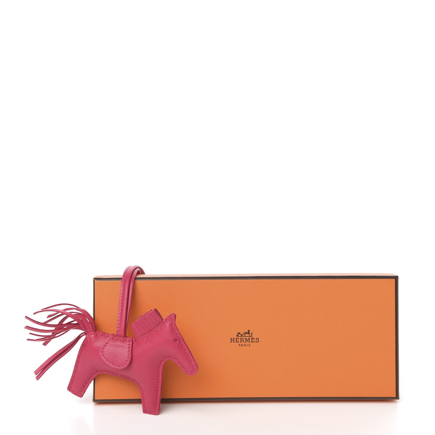 Hermes Milo Lambskin Grigri Rodeo Horse Bag Charm PM Rose Mexico 5 of 5