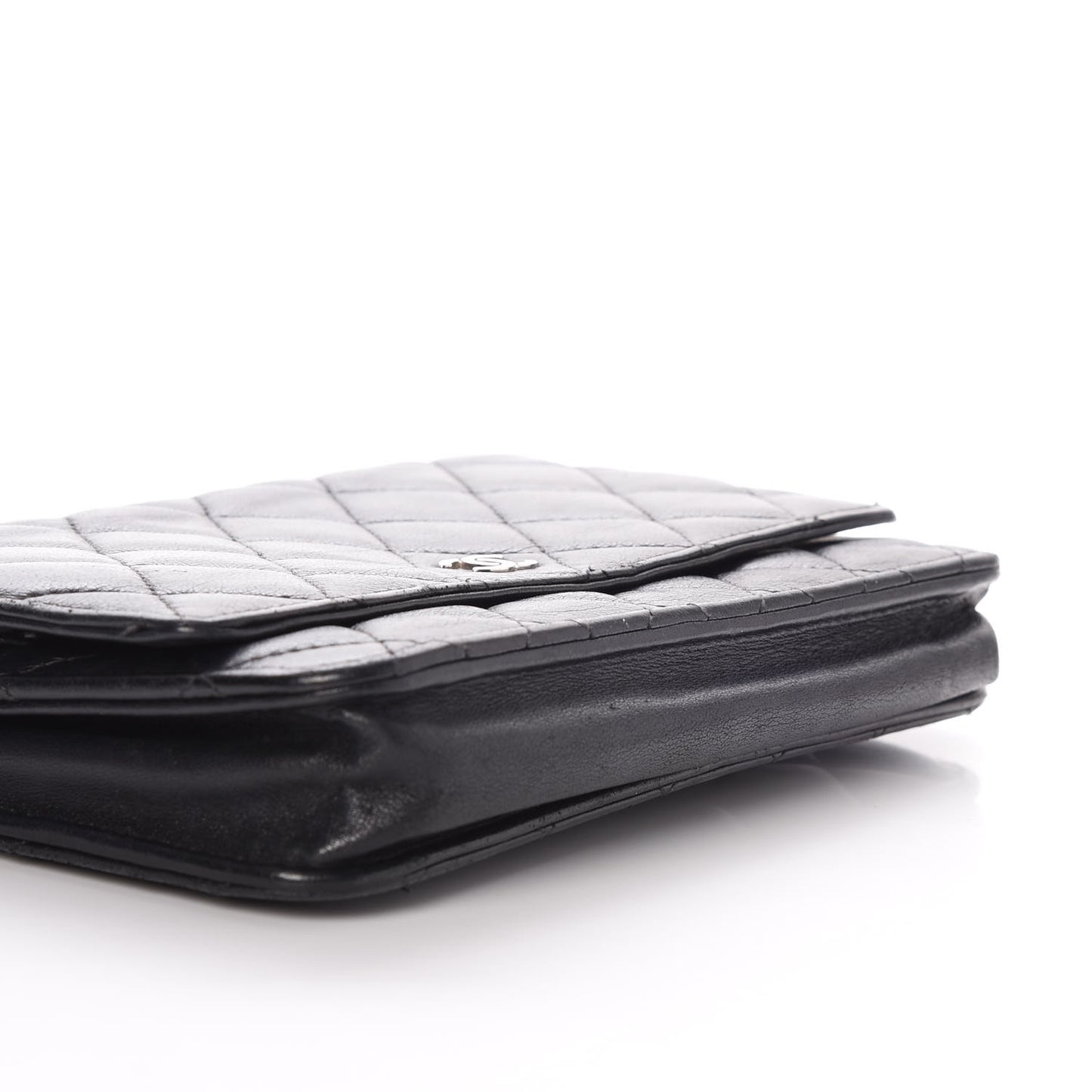 Lambskin Quilted Wallet On Chain WOC Black