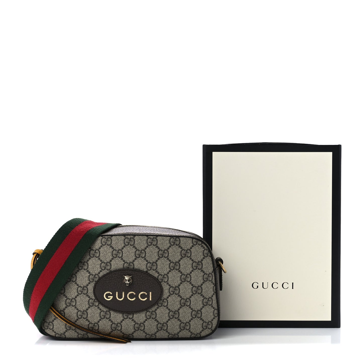 GG Supreme Monogram Web Neo Vintage Shoulder Bag Beige New Acero Crop