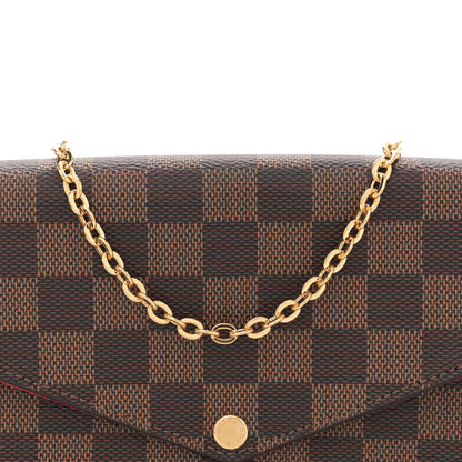 Louis Vuitton Damier Ebene Pochette Felicie Chain Wallet 8 of 10